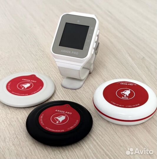 Беспроводная кнопка вызова официанта с часами