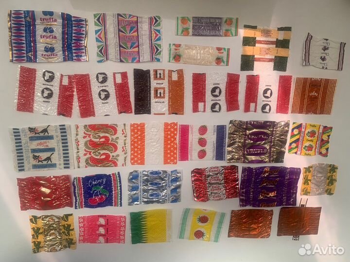 Обертки конфеты,шоколад,вафли,жвачка