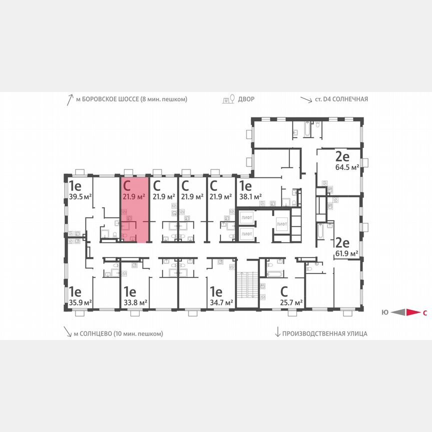 Квартира-студия, 21,9 м², 23/24 эт.
