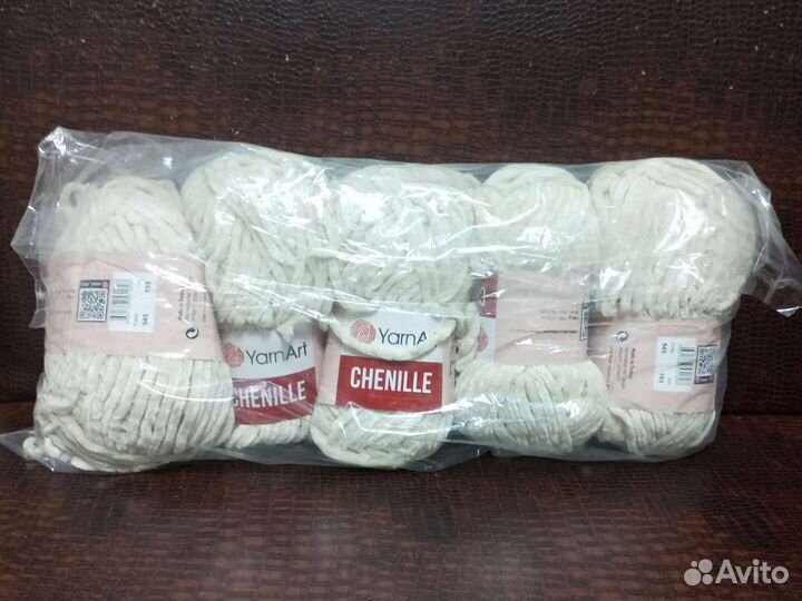 Плюшевая пряжа Chenille 3 упаковки по 5 м YarnArt