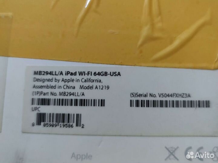 Планшет apple iPad mb294 ll 64 gb
