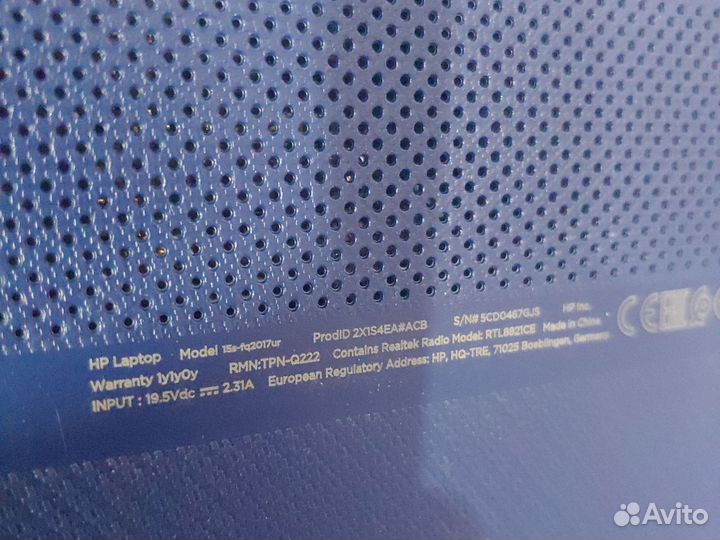 Ноутбук HP 15s 8гб оперативной