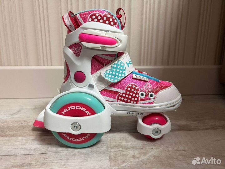 Роликовые коньки детские hudora р. 26-29