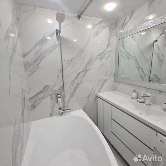 Ванна туалет ванная ремонт плиткой и пластиком