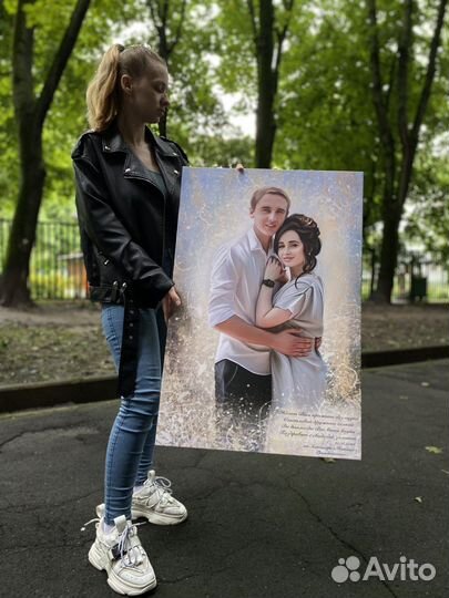 Портрет по фото на холсте,картины на холсте