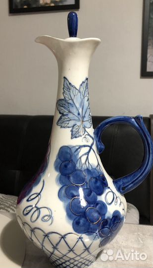 Кувшин кобальт позолота для вина воды фарфор