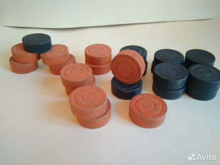 Шашки деревянные, нач. XXв