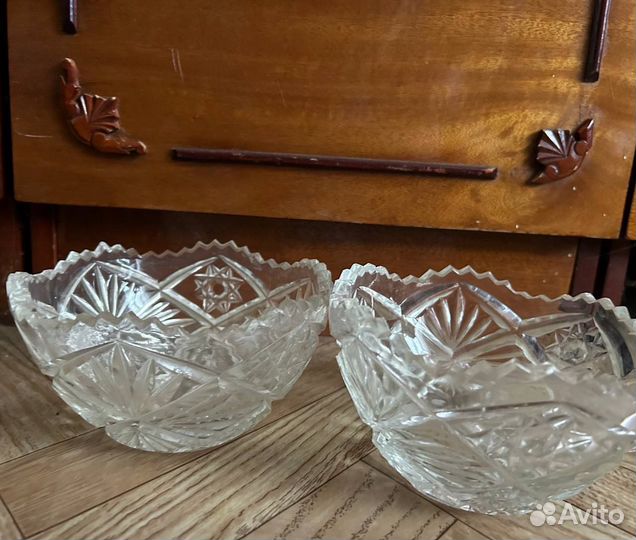 Ваза и фужеры хрустальные СССР