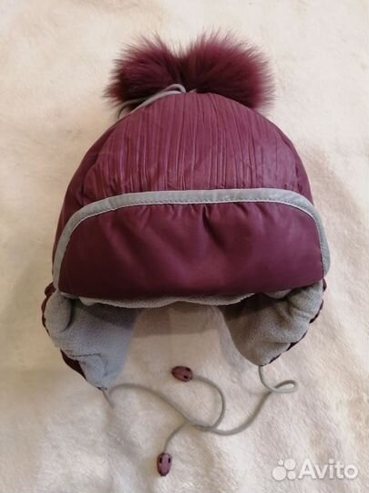 Шапка ушанка зимняя девочке р-р 50-54