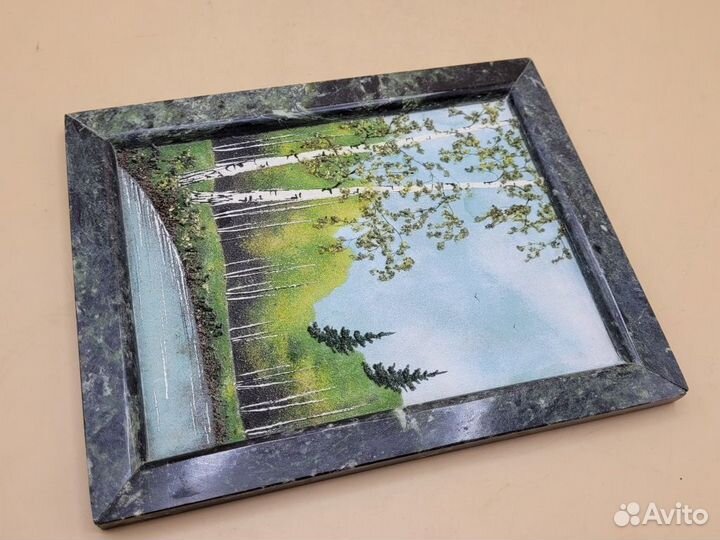 Панно картина Пейзаж Уральские камни крошка 23*19