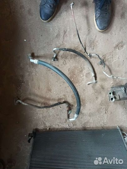 Компрессор кондиционера+радиатор+патрубки nissan