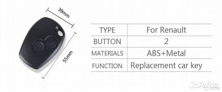 Корпус брелка для Renault Logan(Рено логан)
