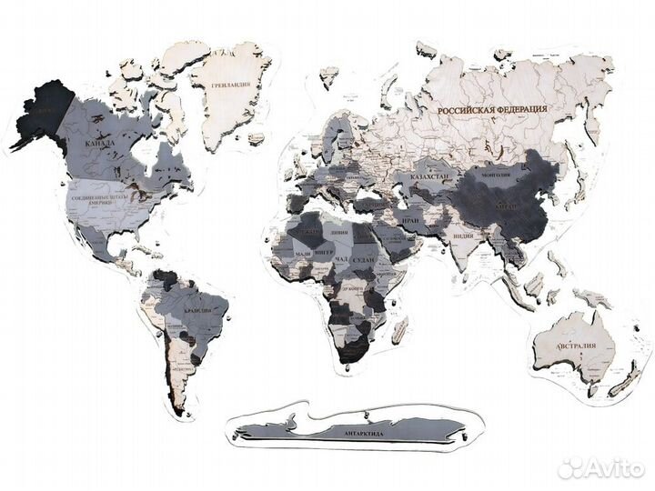 Карта мира из дерева