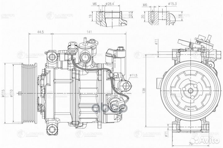 Компрессор кондиционера BMW 3(F30) 11/1(F20) 11