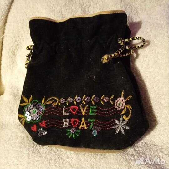 Сумка оригинал, черная,мешочек, вечерняя