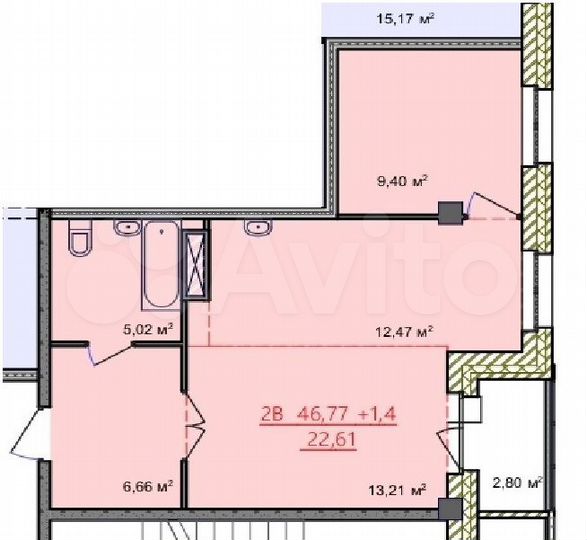 1-к. квартира, 48,2 м², 12/12 эт.