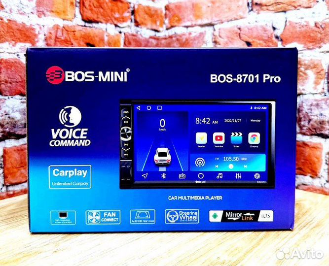 Android магнитола 2+32 Gb BOS-mini 8701 7 дюймов