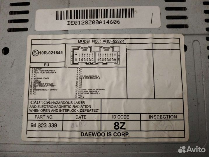 Магнитола chevrolet aveo т250