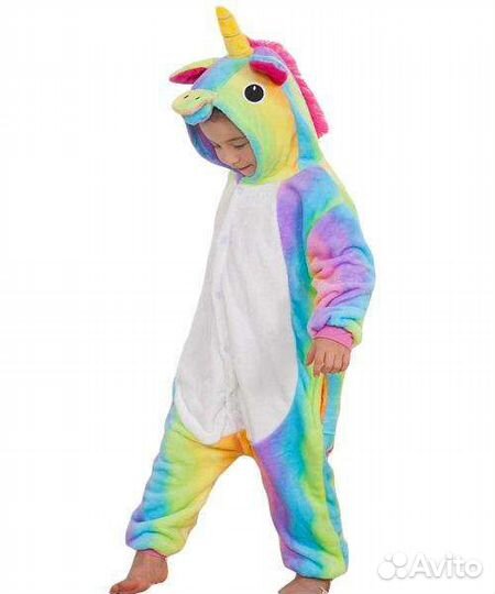 Р.90-100 Кигуруми Единорог радужный