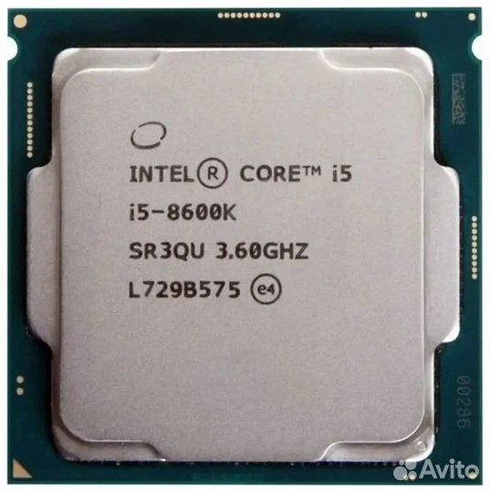 Intel Core i5-8600K LGA1151 v2, 6 x 3600 мгц
