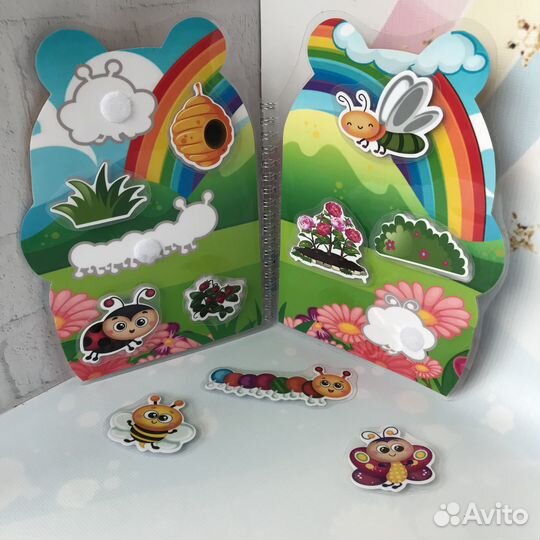 Серия развивающих книжек на липучках с животными