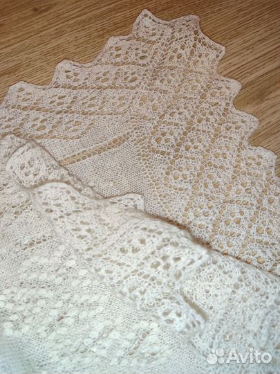 Пуховый палантин ручной работы