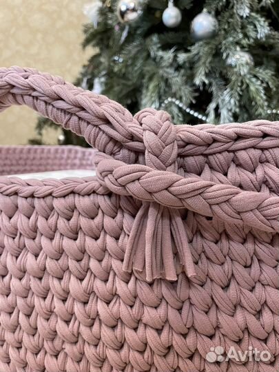 Вязаная люлька с коконом для новорожденных