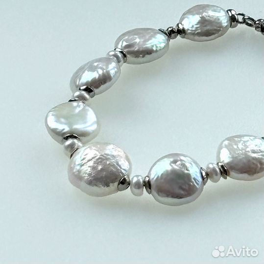 Браслет из барочных жемчужных дисков