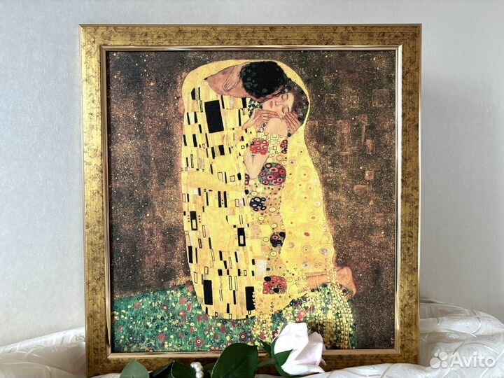 Густав Климт Поцелуй картина холст