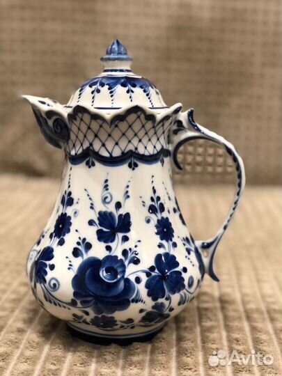 Гжель фарфор наседка, кувшин, мешок под крупу