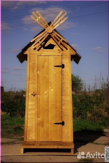 Дачный туалет деревянный ART124
