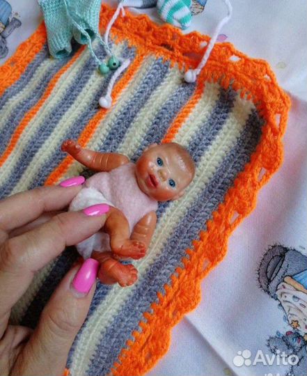 Пупс) мини реборн 14 см с одеждой