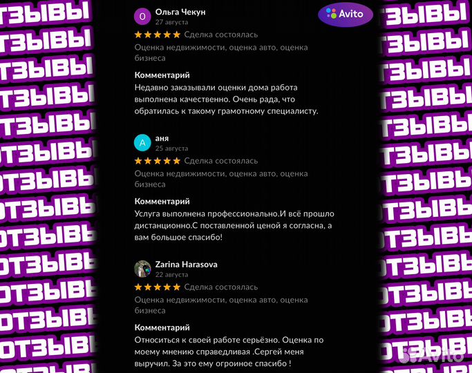 Оценка недвижимости, оценка авто, оценка бизнеса