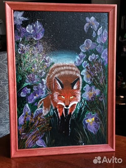 Картина Крадущийся Лис- тотемное животное темпера