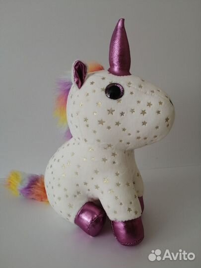 Мягкая игрушка, плюшевый единорог, цветной 25см
