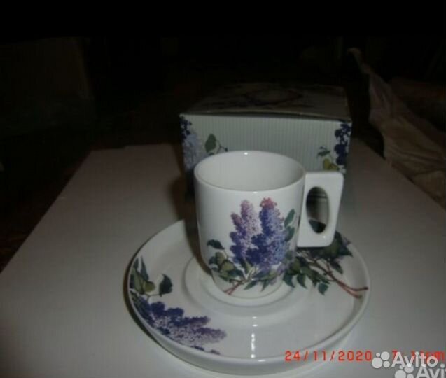 Чайная пара цветы фарфор