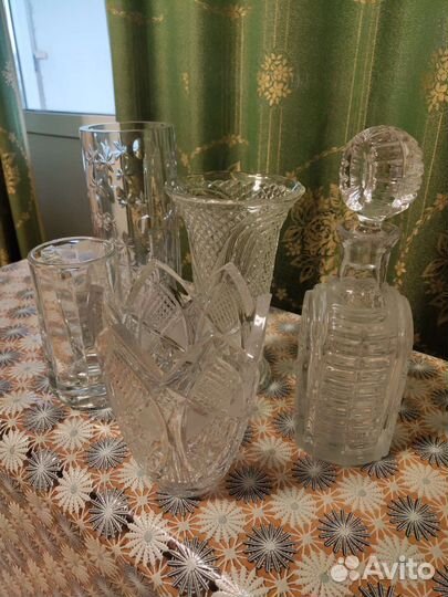 Хрусталь, стекло ссср. Вазы, графин