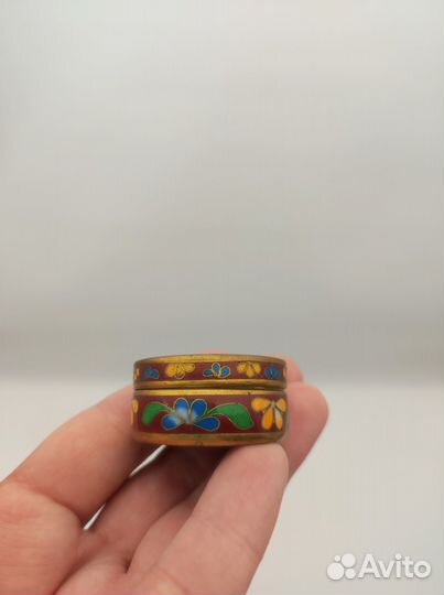 Таблетница шкатулка винтажная эмаль Китай клуазоне