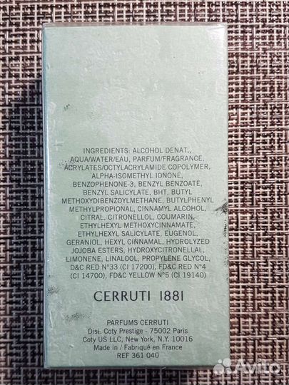 Туалетная вода Cerruti 1881 pour Homme