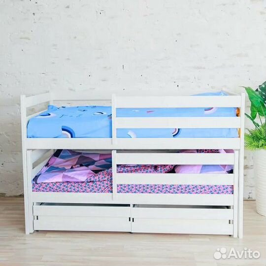 Кроватка берёза с доп. местом для малыша матрешка