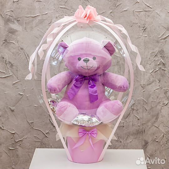 Подарочный набор: Плюшевый медвежонок в в шаре