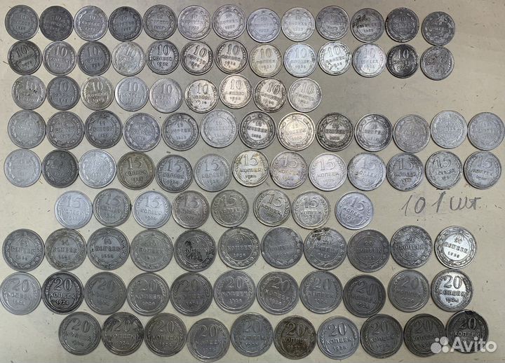 101 серебряная монета СССР