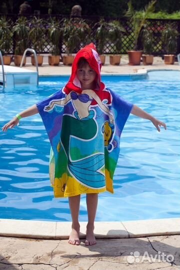 Полотенце-пончо для детей в наличии