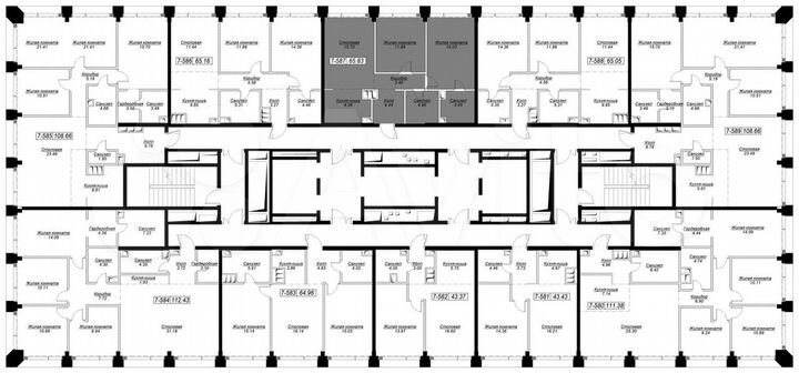 2-к. квартира, 65,7 м², 46/55 эт.