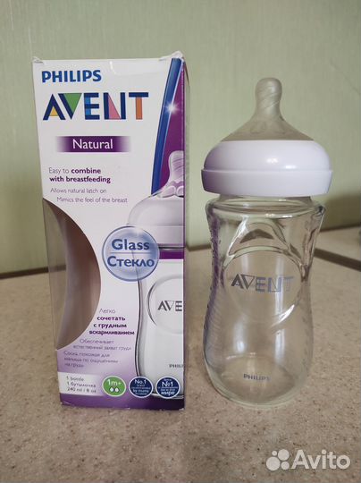 Бутылочка avent natural стекло