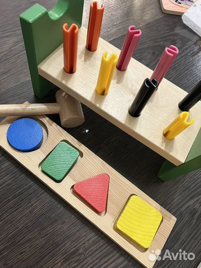 Развивающие деревянные игрушки для малышей пакетом