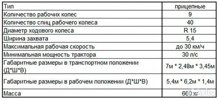Грабли Harvest SWR9, 2024