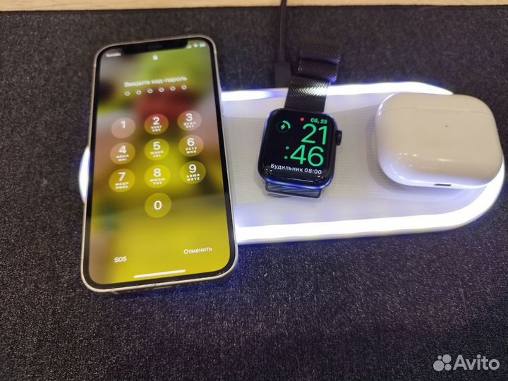 Беспроводная зарядка 3в1 15W для Apple