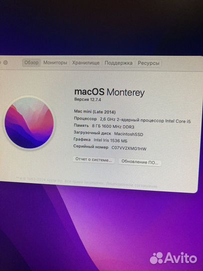Apple Mac mini 2014 SSD 500/ 8 Ram Mac/Win