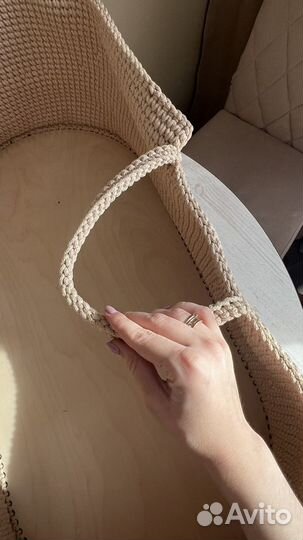 Люлька вязанная плетенная для новорожденного